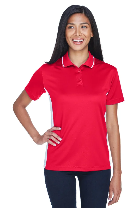 vintage high neck cotton blouses & shirts -UltraClub Womens Cool & Dry Moisture Wicking Short Sleeve Polo Shirt - Red/White