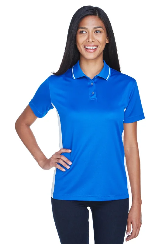 durable office wrap blouses & shirts -UltraClub Womens Cool & Dry Moisture Wicking Short Sleeve Polo Shirt - Royal Blue/White