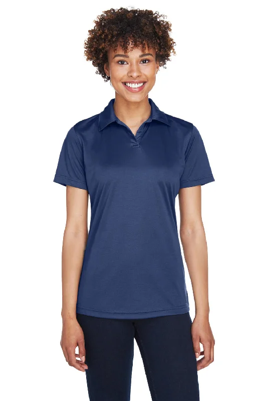 breathable linen blouses & shirts -UltraClub Womens Cool & Dry Performance Moisture Wicking Short Sleeve Polo Shirt - Navy Blue