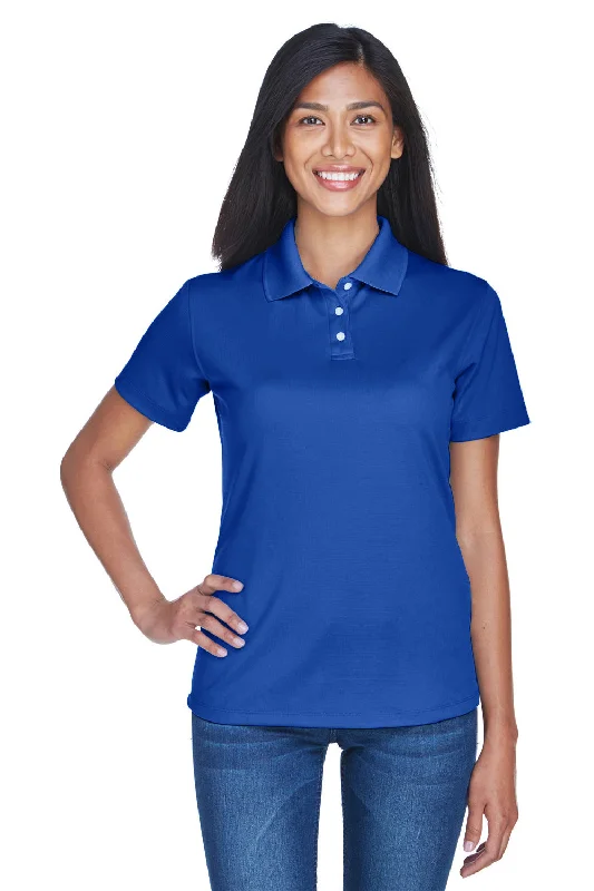 soft cotton blouses & shirts -UltraClub Womens Cool & Dry Performance Moisture Wicking Short Sleeve Polo Shirt - Cobalt Blue