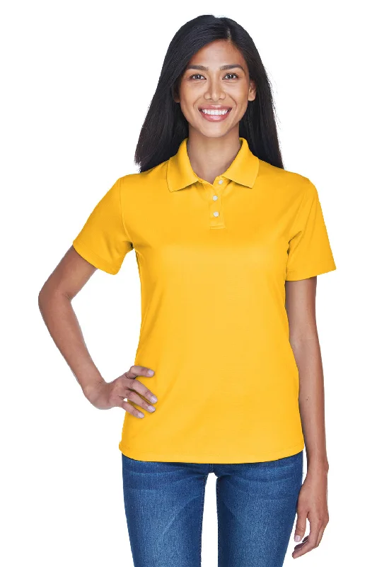 stylish pocket cotton blouses & shirts -UltraClub Womens Cool & Dry Performance Moisture Wicking Short Sleeve Polo Shirt - Gold