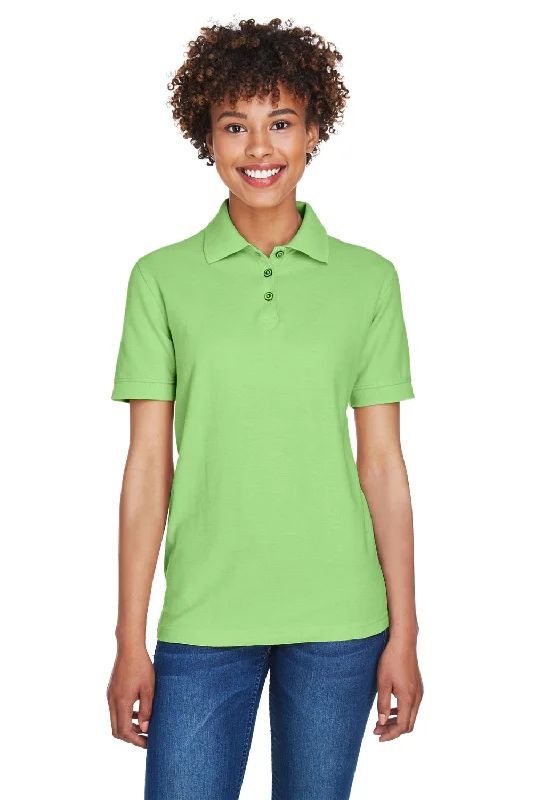 chic v-neck corduroy blouses & shirts -UltraClub Womens Whisper Short Sleeve Polo Shirt - Apple Green - Closeout