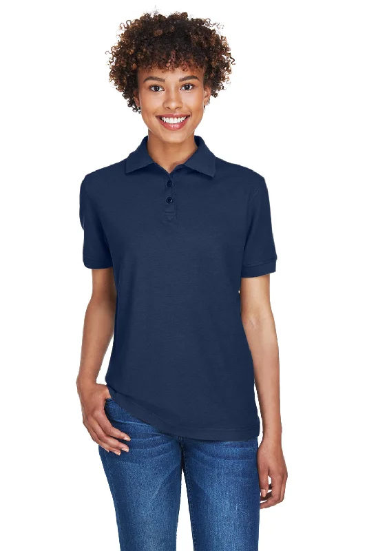 lightweight travel wrap blouses & shirts -UltraClub Womens Whisper Short Sleeve Polo Shirt - Navy Blue