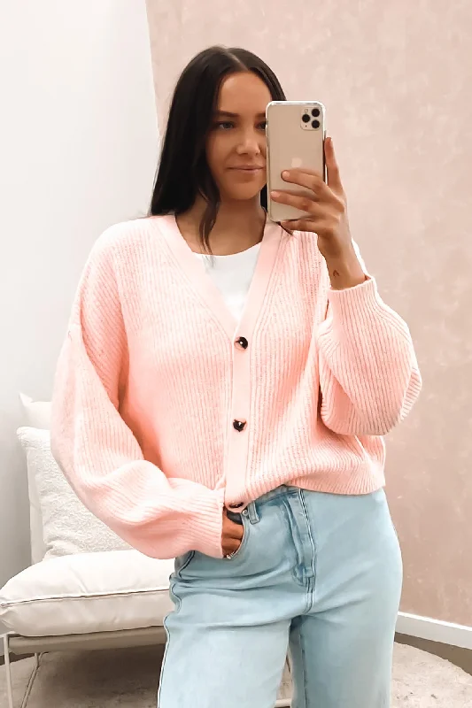 soft cashmere cardigans -Ari Cardi Pale Pink