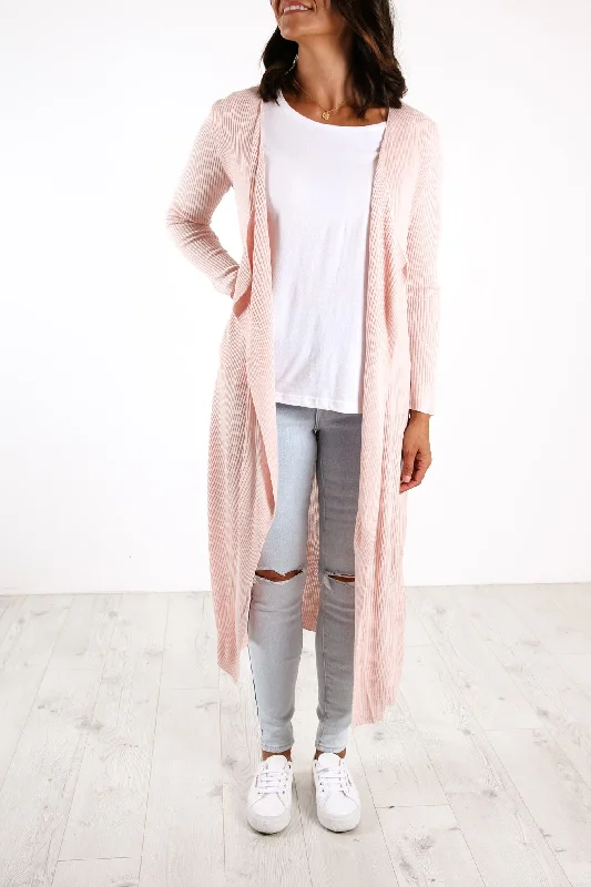 belted plaid cardigans -Cecile Cardigan Blush