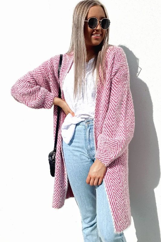 chunky floral cardigans -Elodie Cardigan Pink