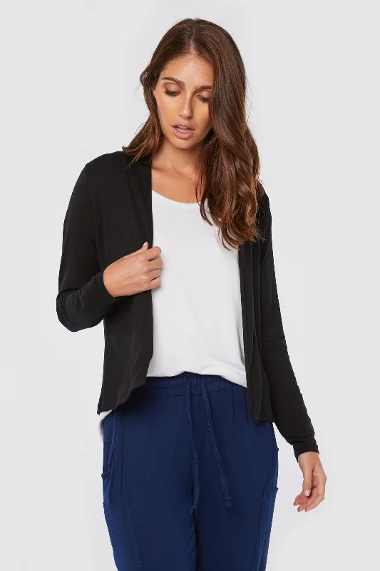 cotton mohair cardigans -Everyday Cardi - Black