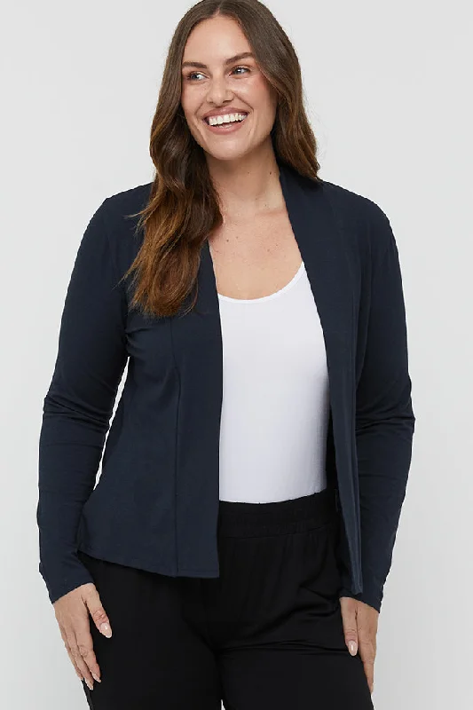 belted alpaca cardigans -Everyday Cardi - Dark Navy