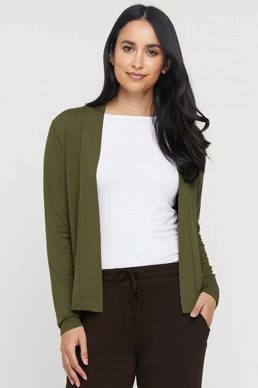 cropped knit mohair cardigans -Everyday Cardi - Dark Olive