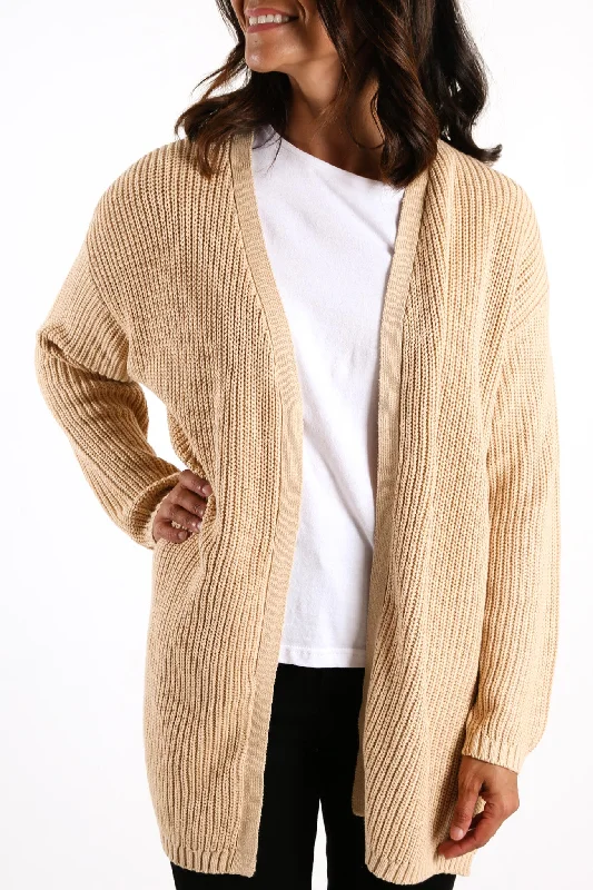 long knit cashmere cardigans -Everyday Knit Cardi Cream