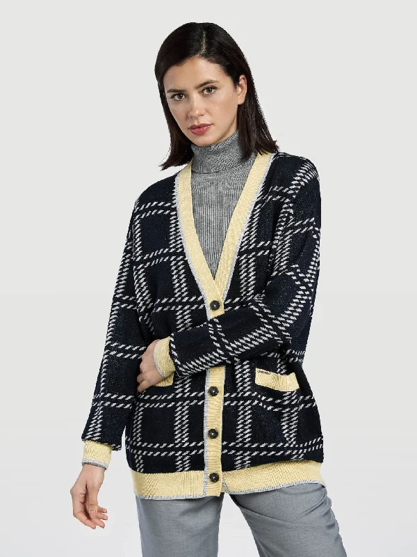 duster alpaca cardigans -Jacquard-Knit Cardigan