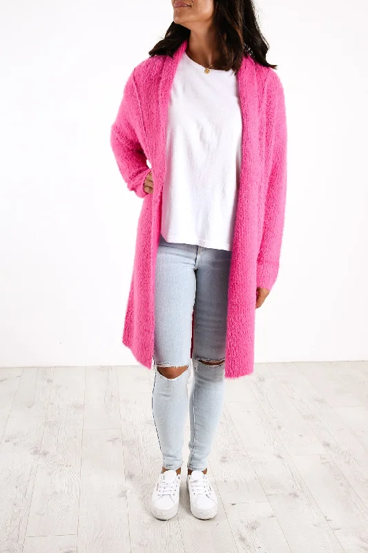 lightweight plaid cardigans -Mia Cardigan Fuchsia