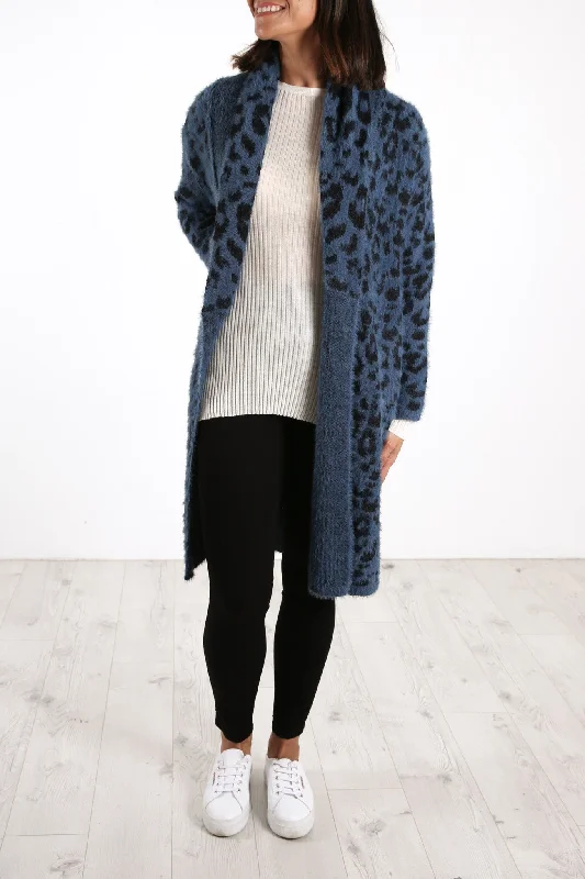 open-front mohair cardigans -Mia Cardigan Teal Ocelot