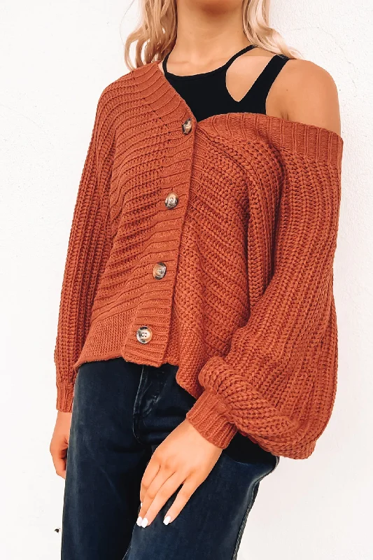 striped alpaca cardigans -Perry Cardigan Brown