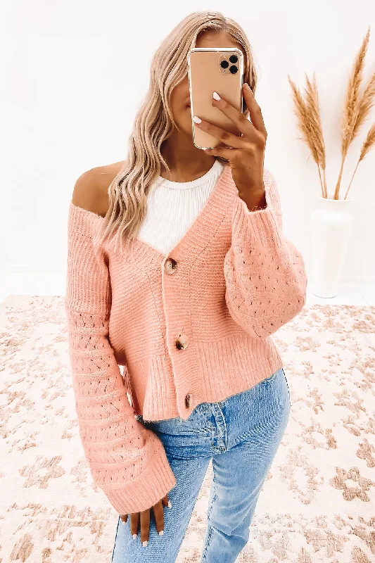 mohair knit cardigans -Sloane Cardigan Pink