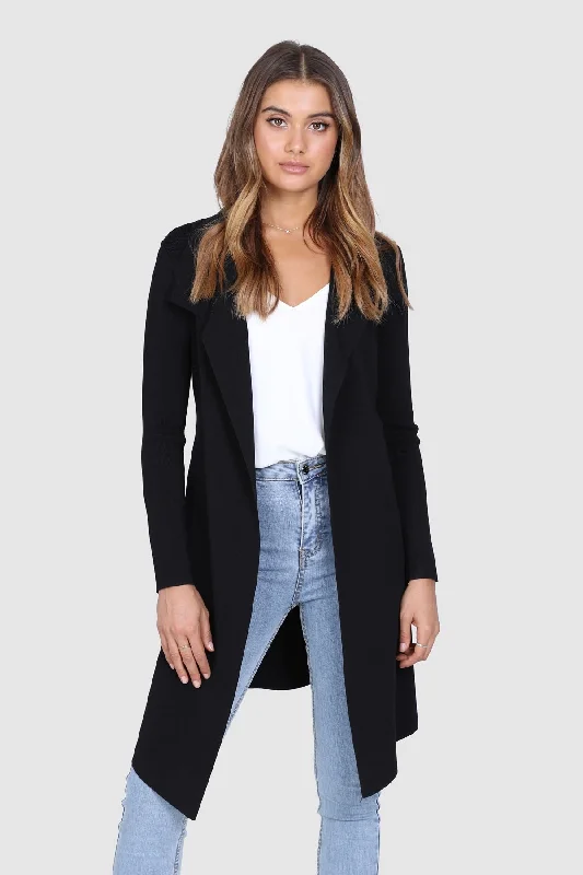 cashmere plaid cardigans -Xander black cardigan