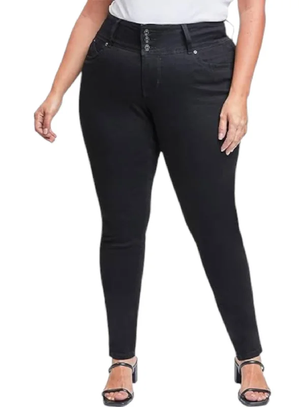 casual weekend jogger pants -3 Button Signature Slim Skinny Jeans - Plus In Black