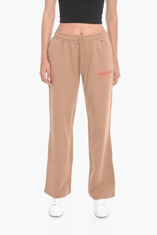 elegant satin chino pants -Ambush Wide-leg WORKSHOP Joggers with Logo Print