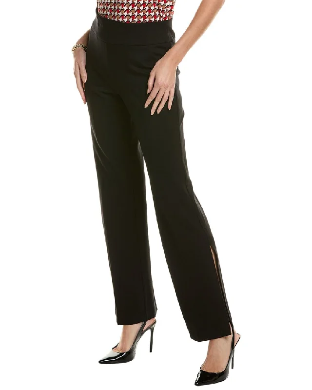 cozy fleece dress pants -Anne Klein High-Rise Slit Boot Pant