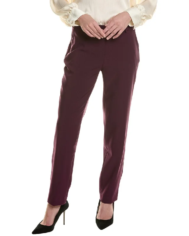 trendy pleated sweat pants -Anne Klein Straight Leg Pant