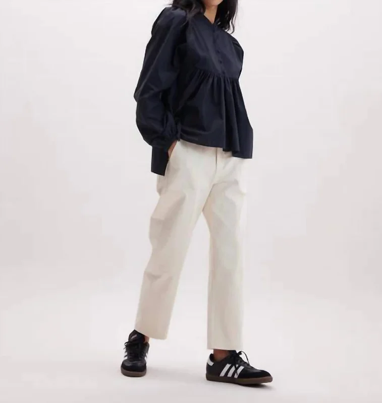 soft knit pants -Archer Twill Pants In Bone