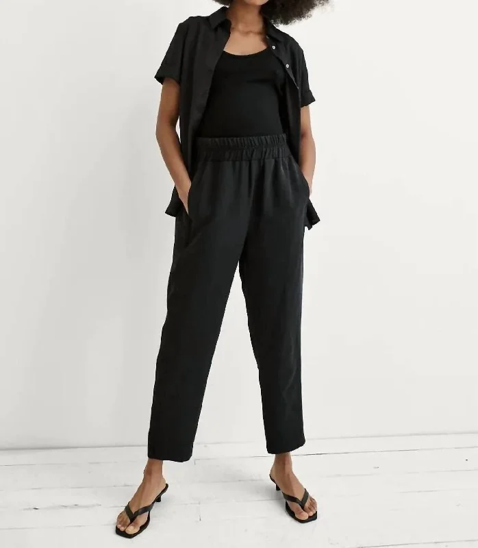 cozy fleece dress pants -Asher Pant In Black