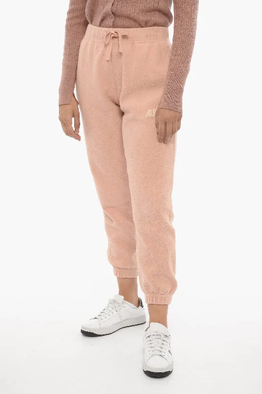 relaxed lounge jogger pants -Autry Fleeced Joggers with Drawstring Waist