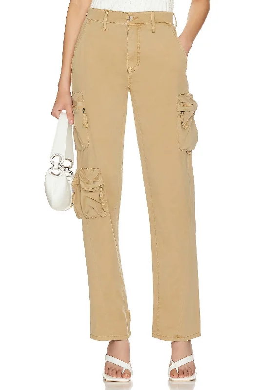 flared hem wide leg pants -Bobbie Utility Pant In Coconut