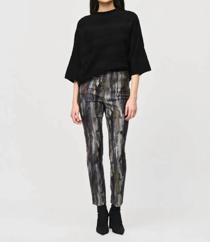 stylish pocket casual pants -Bohemian Abstract Trousers In Multi