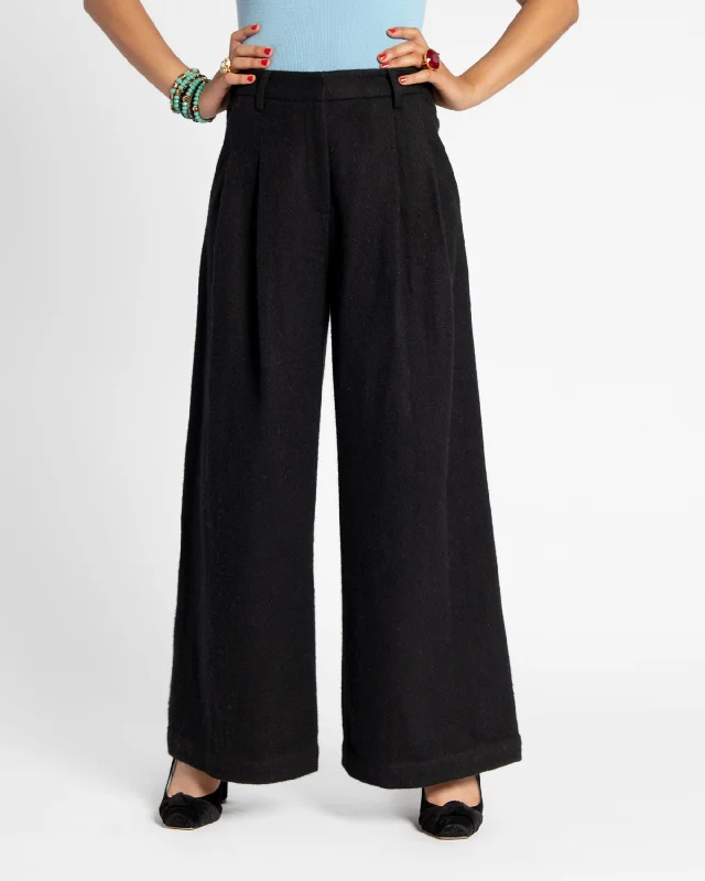 trendy track chino pants -Bossy Pant Wool Black