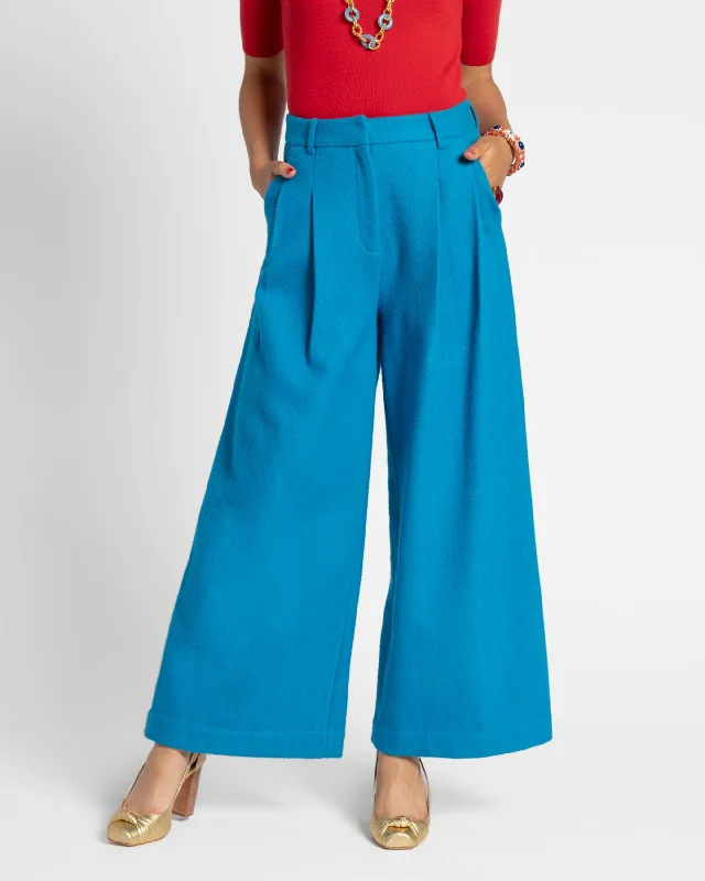 lightweight travel chino pants -Bossy Pant Wool Turquoise