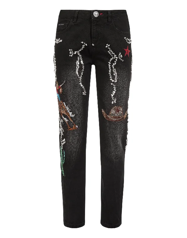 chic cigarette cargo pants -Boyfriend Cowboy