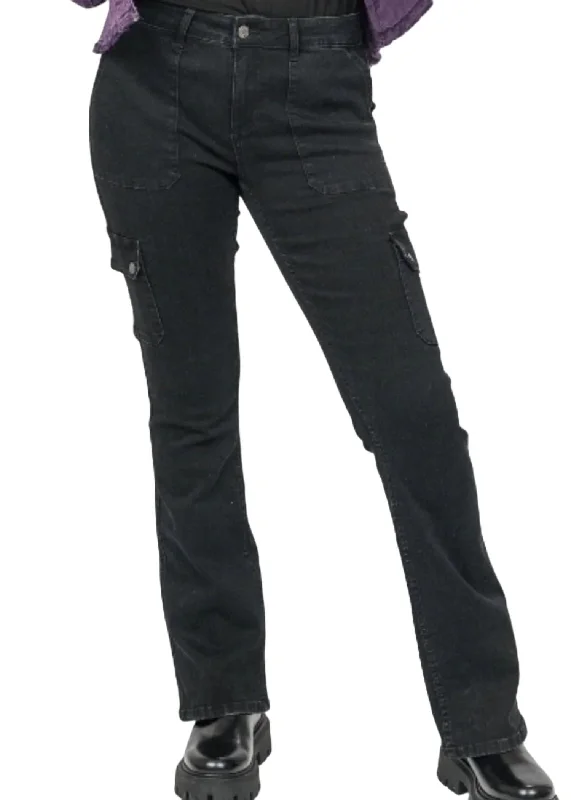 bold striped athletic pants -Cargo Pant In Black