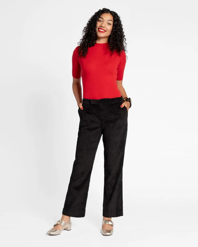 bold geometric chino pants -Chloe Corduroy Pant Black