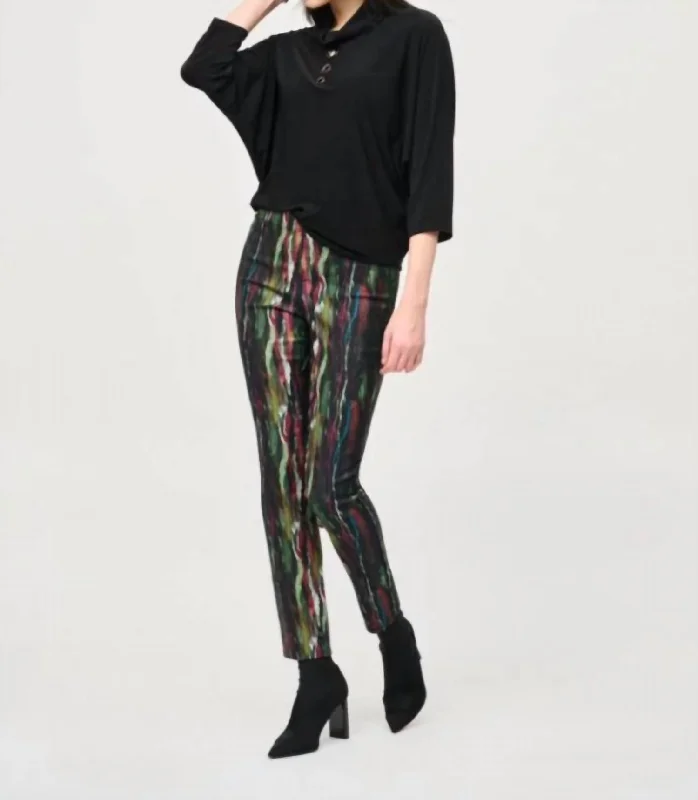 trendy oversized sweat pants -Classic Slim Pull-On Pants In Multi