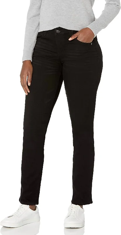 durable outdoor dress pants -Curvy Straight Leg Pant In Black