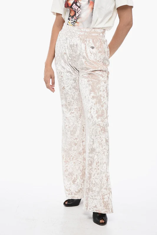 elegant satin pants -Diesel Chenille P-NENY Joggers with Flared Leg