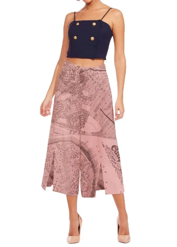 flared hem dress pants -Duval California Map Pant In Pink Map