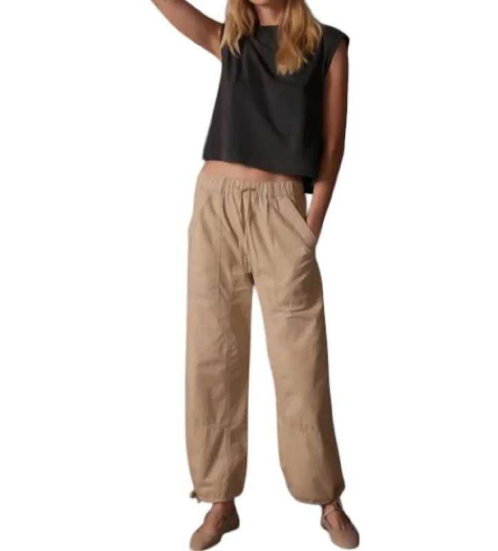 lightweight summer pants -Easy Cargo Pants In Stone