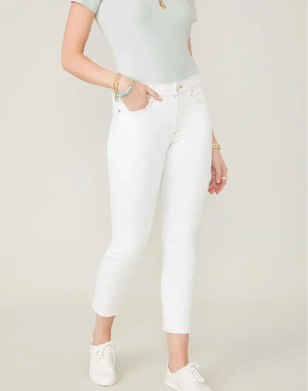 trendy track casual pants -Ellington Slim Jean In Pearl White