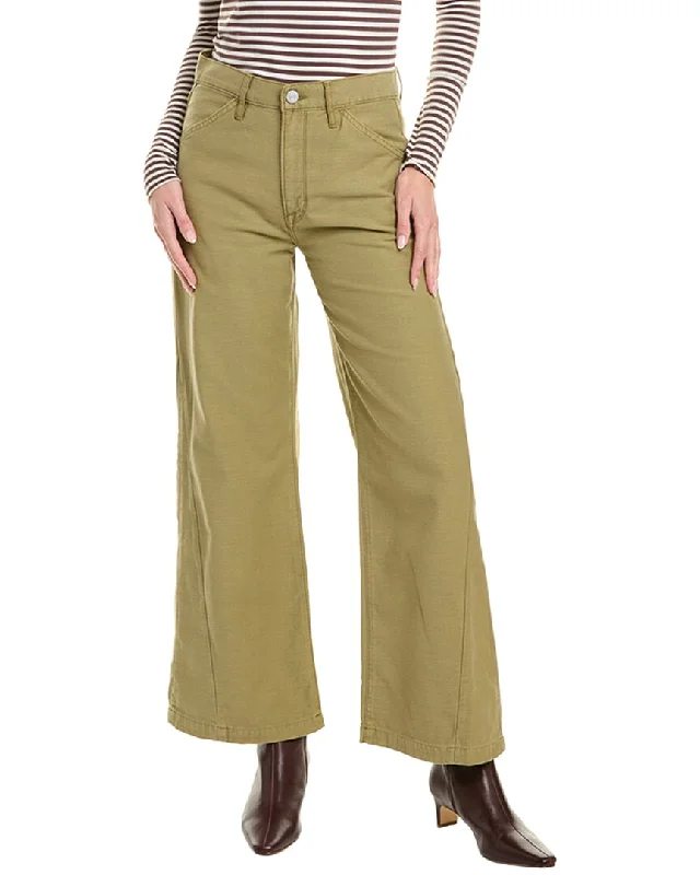 bold checkered cargo pants -FRAME Denim Le Baggy Washed Summer Sage Palazzo Jean