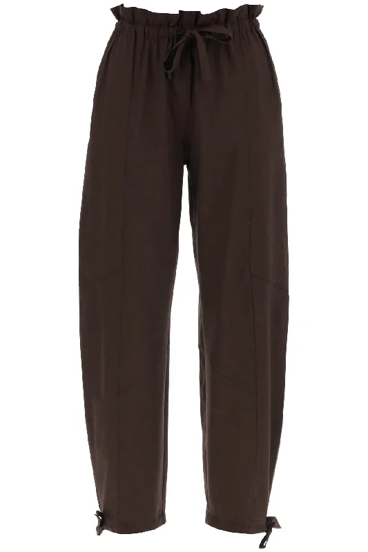 trendy paperbag sweat pants -Ganni Women's Drapey Pants In Lenz