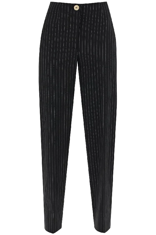 stylish pocket dress pants -Ganni Women's Striped Tape Trousers