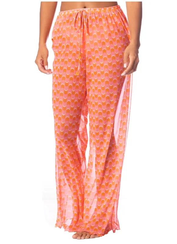 soft bamboo sweat pants -Geo Waves Blair Pants In Orange