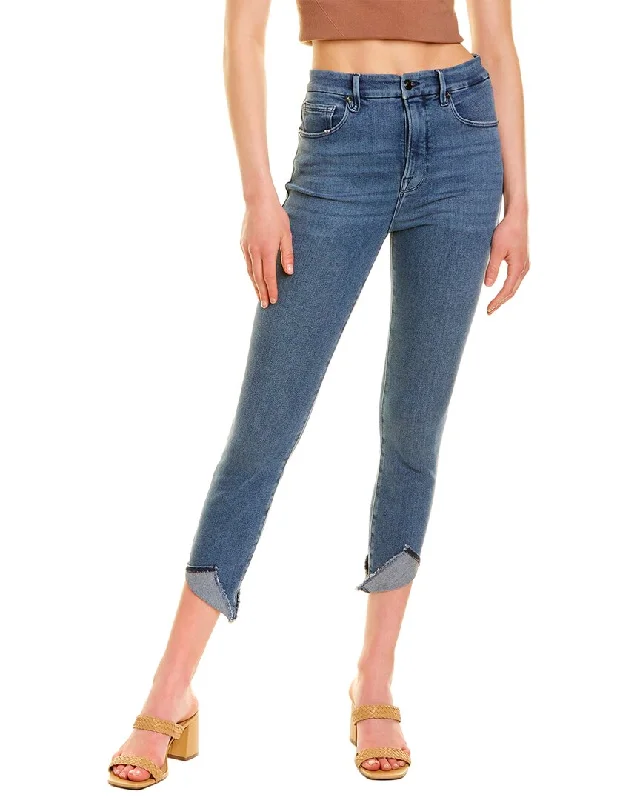 trendy track casual pants -GOOD AMERICAN Good Waist Blue Crop Jean