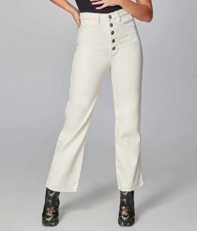 minimalist slim sweat pants -High Rise Loose Jeans In Ivory