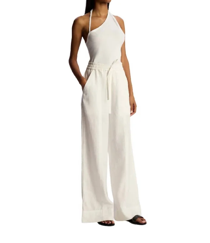 trendy oversized jogger pants -Holden Wide Leg Pant In Cream