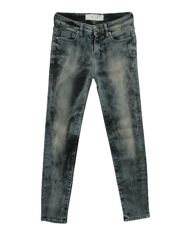 chic high rise wide leg pants -Iro Acid-Washed Jeans in Blue Cotton