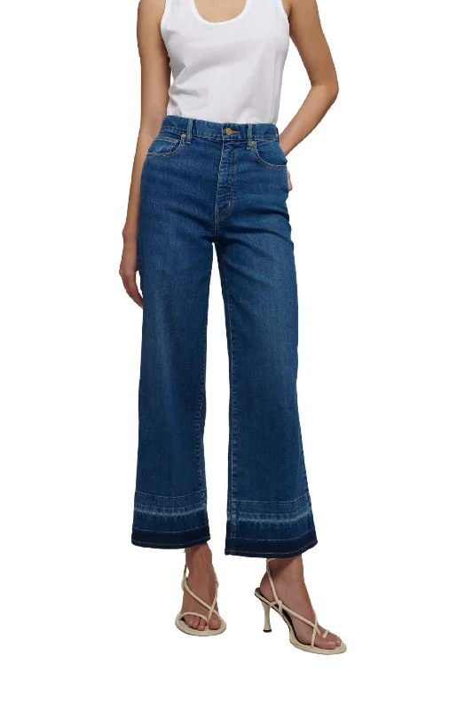 lightweight linen leggings pants -Isla High Rise Wide Crop Jeans In Mercer