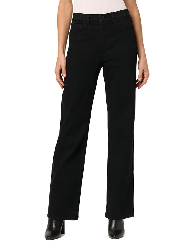 trendy paperbag chino pants -JOE'S Jeans Black Rinse Wide Leg Jean